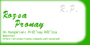 rozsa pronay business card